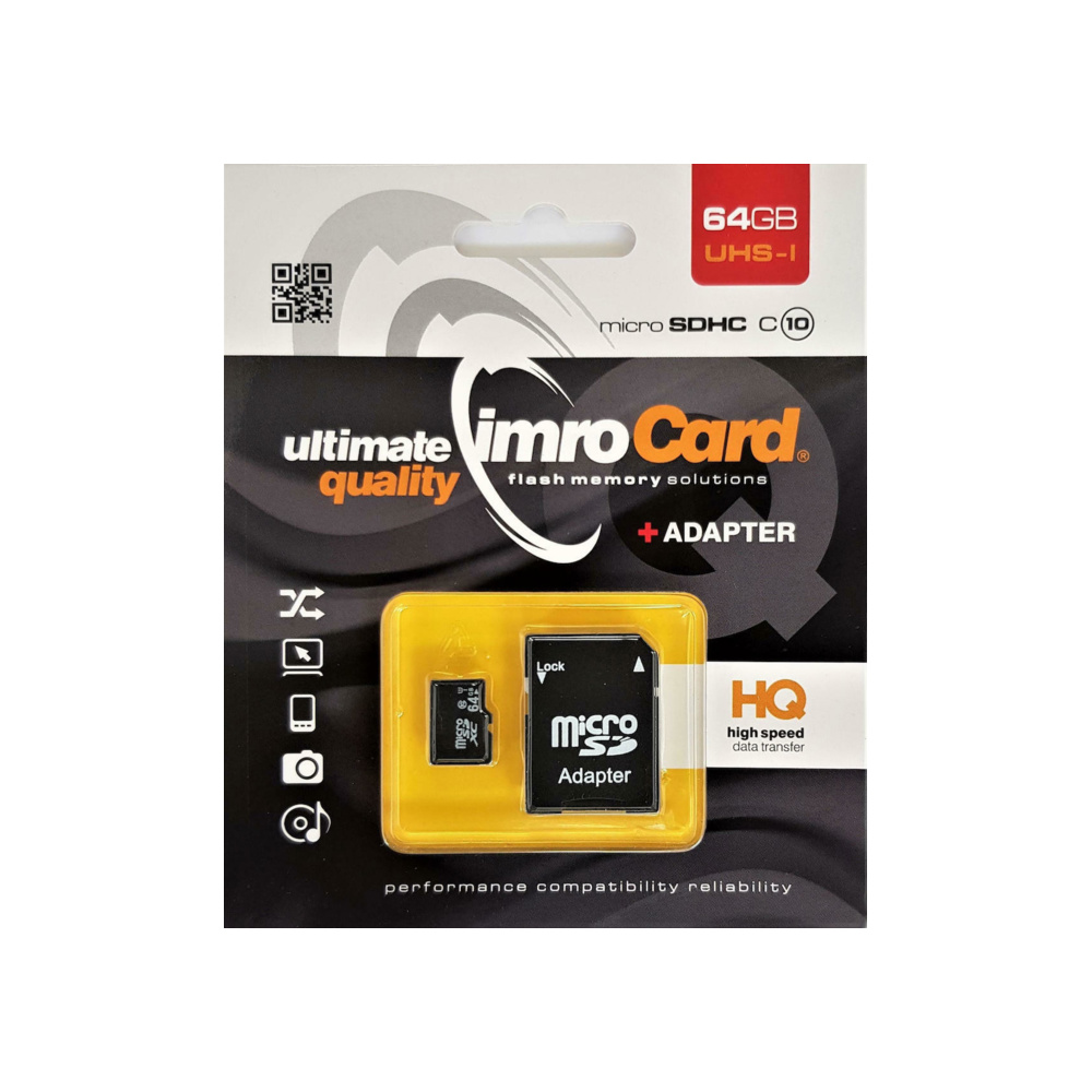 IMRO microSDXC 64GB U3 UHS-I με αντάπτορα IMRO microSDXC 64GB U3 UHS-I με αντάπτορα