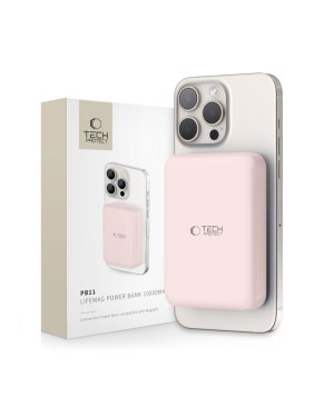 Tech-Protect PB11 Lifemag MagSafe Power Bank 10000mAh 15W με Θύρα USB-C Ροζ