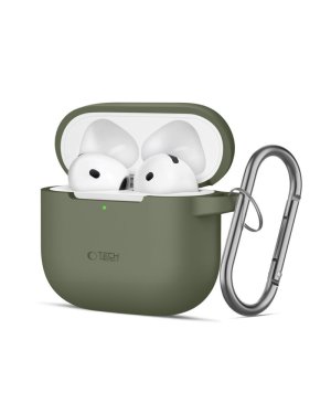 Tech-Protect Silicone Hook Θήκη Σιλικόνης με Γάντζο σε Πράσινο χρώμα για Apple AirPods 4