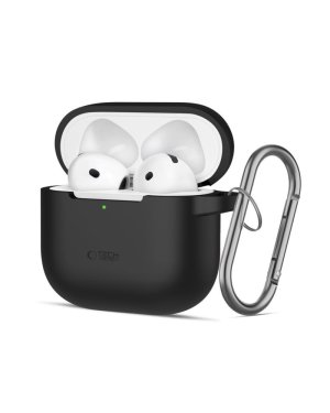 Tech-Protect Silicone Hook Θήκη Σιλικόνης με Γάντζο σε Μαύρο χρώμα για Apple AirPods 4