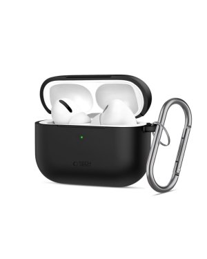Tech-Protect Silicone Hook Θήκη Σιλικόνης με Γάντζο σε Μαύρο χρώμα για Apple AirPods Pro 3