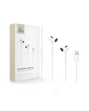 Tech-Protect Ultraboost Core G2 In-ear Handsfree Ακουστικά με Βύσμα Lightning Λευκό