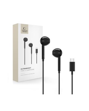 Tech-Protect Ultraboost Earbuds Handsfree Ακουστικά με Βύσμα USB-C Μαύρο