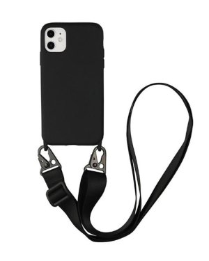Oem Θήκη Σιλικόνης Black με Ιμάντα (iPhone 11)