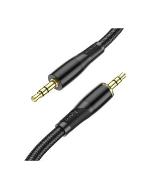 Hoco Καλώδιο Ήχου 3.5mm male - 3.5mm male Μαύρο 1m με Επίχρυσους Ακροδέκτες 596237