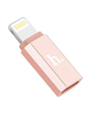 Hoco Μετατροπέας Lightning male σε micro USB female Ροζ Χρυσό 1τμχ HC-LIGHTNING-MICROUSB