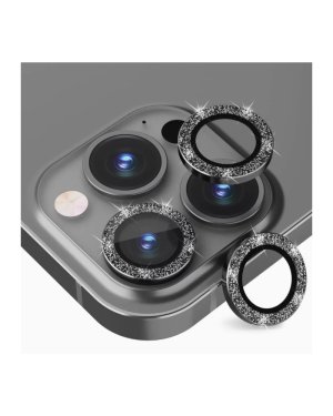 Oem Camera Protector Ring Glitter Black για το iPhone 14 Pro / 14 Pro Max