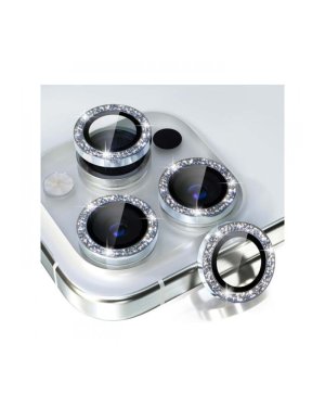 Oem Camera Protector Ring Glitter Silver για το iPhone 15 Pro / 15 Pro Max
