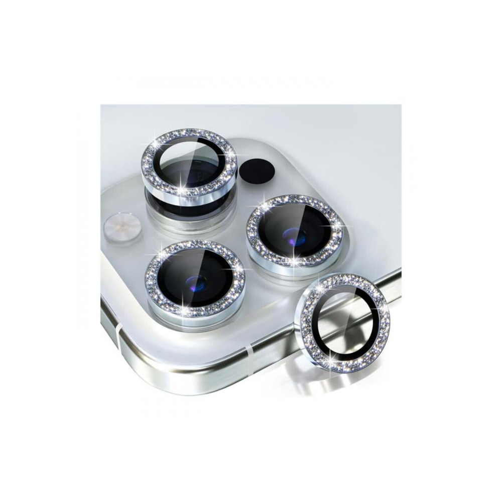 Oem Camera Protector Ring Glitter Silver για το iPhone 15 Pro / 15 Pro Max Oem Camera Protector Ring Glitter Silver για το iPhone 15 Pro / 15 Pro Max