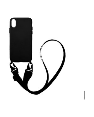 Oem Θήκη Σιλικόνης Black με Ιμάντα (iPhone X / Xs)