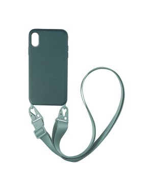 Oem Θήκη Σιλικόνης Navy Green με Ιμάντα (iPhone X / Xs)