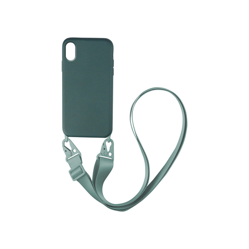 Oem Θήκη Σιλικόνης Navy Green με Ιμάντα (iPhone X / Xs) Oem Θήκη Σιλικόνης Navy Green με Ιμάντα (iPhone X / Xs)