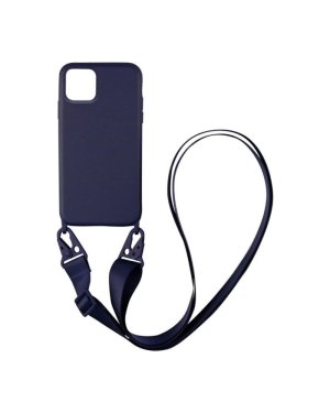Oem Θήκη Σιλικόνης Navy Blue με Ιμάντα (iPhone 11)