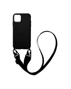 Oem Θήκη Σιλικόνης Black με Ιμάντα (iPhone 11)