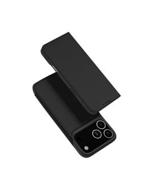 Dux Ducis Skin Pro Wallet Σιλικόνης / Δερμάτινο Μαύρο (iPhone 17 Pro Max)