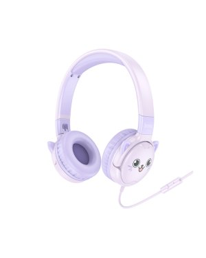 Hoco W61 Ενσύρματα Παιδικά On Ear Ακουστικά Μωβ