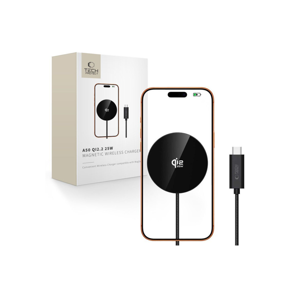 Tech-Protect Ασύρματος Φορτιστής Qi2 25W Μαύρος (A50) Tech-Protect Ασύρματος Φορτιστής Qi2 25W Μαύρος (A50)