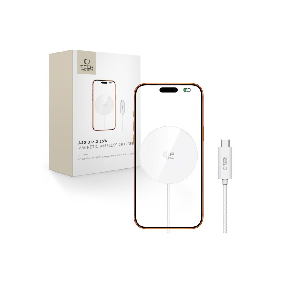 Tech-Protect Ασύρματος Φορτιστής Qi2 25W Λευκός (A50) Tech-Protect Ασύρματος Φορτιστής Qi2 25W Λευκός (A50)