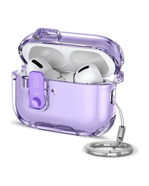 Tech-Protect Θήκη Σιλικόνης με Γάντζο σε Μωβ χρώμα για Apple AirPods Pro 3