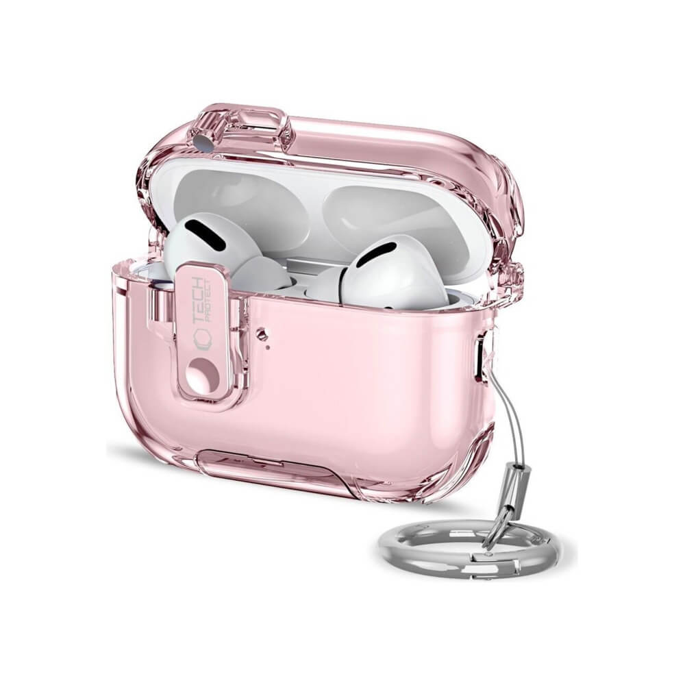 Tech-Protect Θήκη Σιλικόνης με Γάντζο σε Ροζ χρώμα για Apple AirPods Pro 3 Tech-Protect Θήκη Σιλικόνης με Γάντζο σε Ροζ χρώμα για Apple AirPods Pro 3