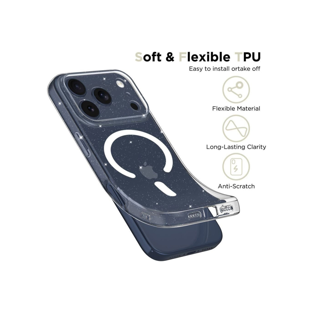 Tech-Protect Flexair Back Cover Σιλικόνης Διάφανο Glitter (iPhone 17 Pro Max) Tech-Protect Flexair Back Cover Σιλικόνης Διάφανο Glitter (iPhone 17 Pro Max)